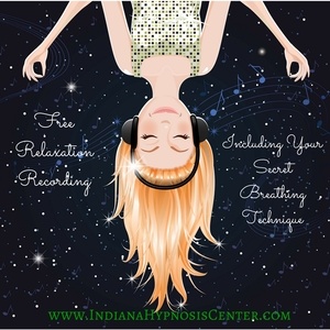 Girl with headsets smiling and hanging upside down -Copy of Free Relaxation Recording